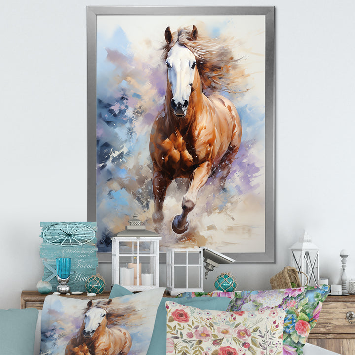 Galloping Horse In Action - Horse Large Canvas Wall Art