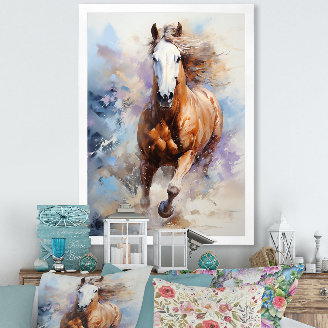 Galloping Horse In Action - Horse Large Canvas Wall Art