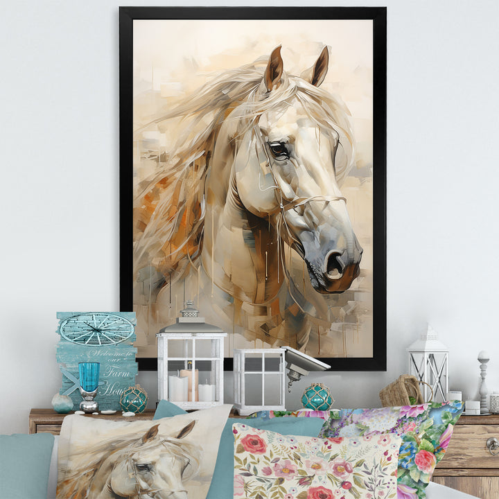 Sophisticated Horse Portrait - Horse Living Room Wall Art