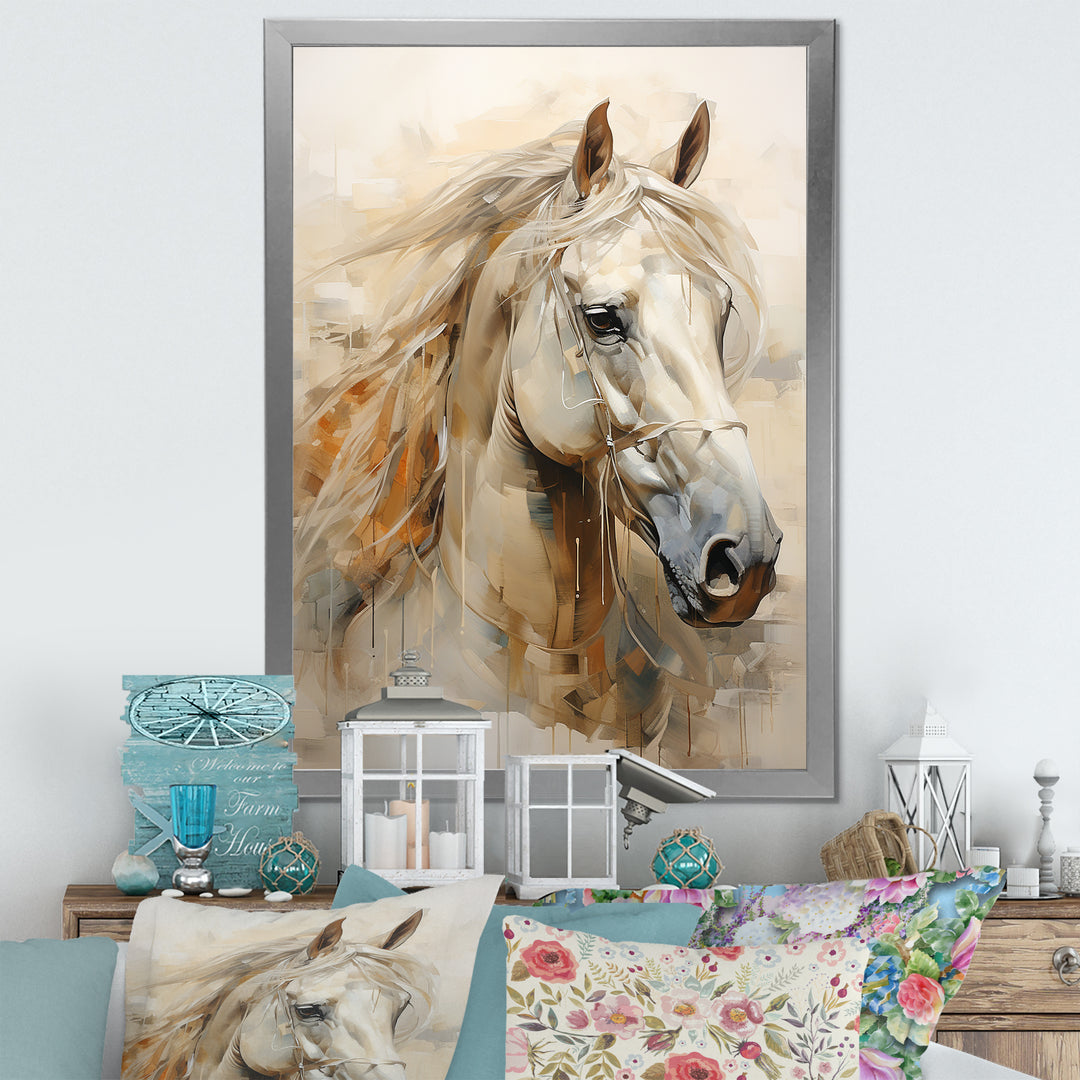 Sophisticated Horse Portrait - Horse Living Room Wall Art