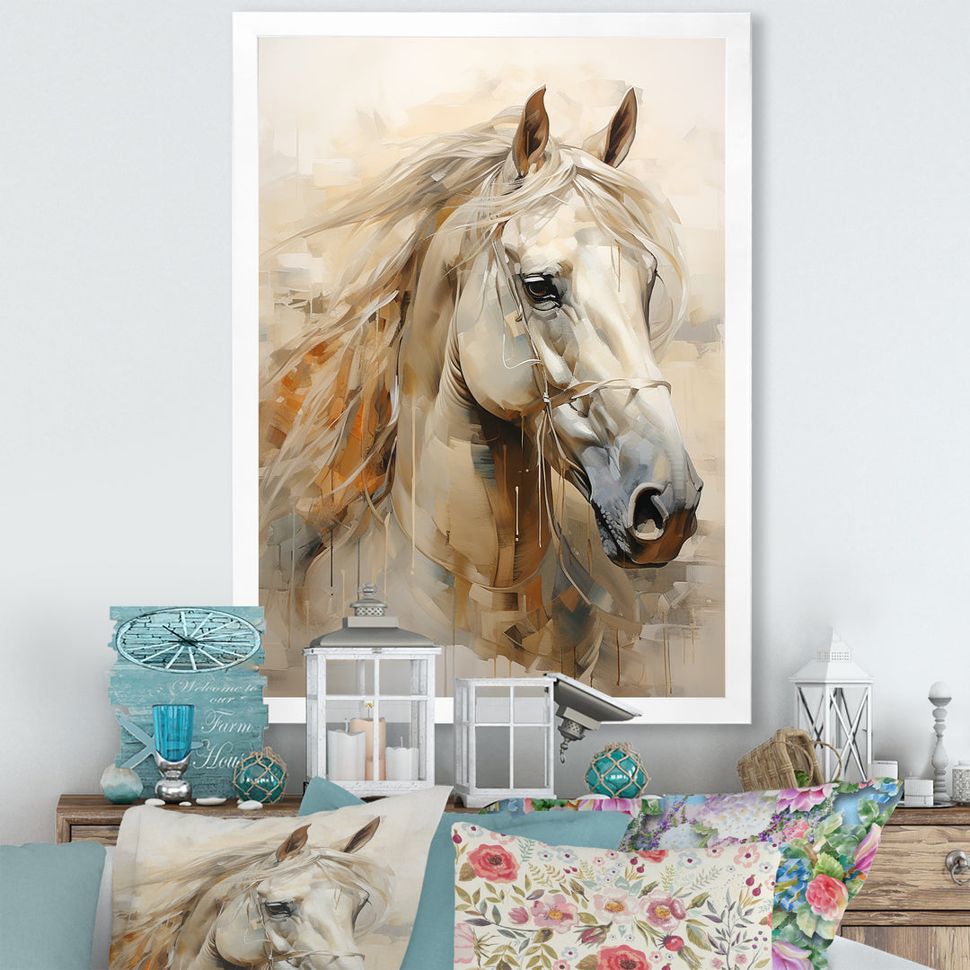 Sophisticated Horse Portrait - Horse Living Room Wall Art