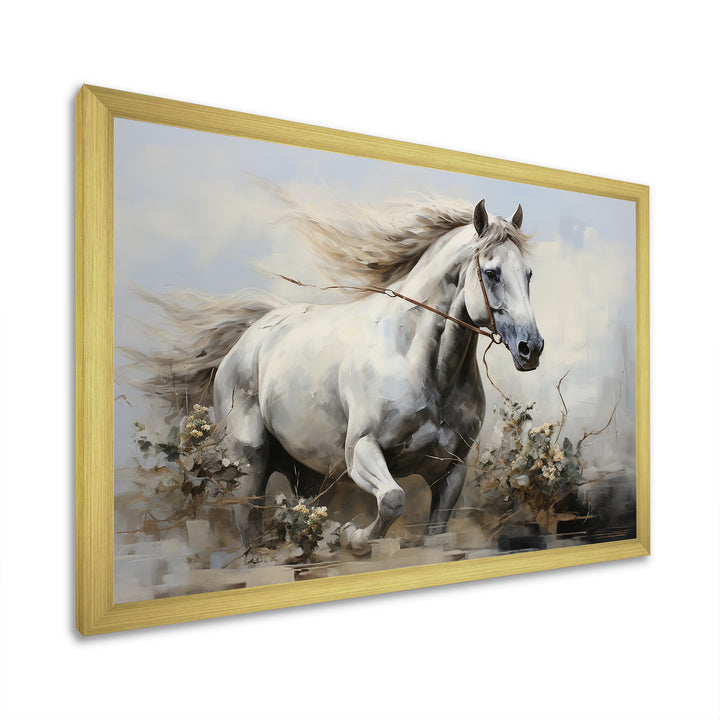 Minimalist Horse Stride - Horse Canvas Wall Art