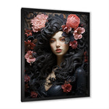 Gorgeous Floral Hair Woman Portrait - Horse Wall Art Prints