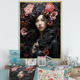 Gorgeous Floral Hair Woman Portrait - Horse Wall Art Prints