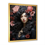 Gorgeous Floral Hair Woman Portrait - Horse Wall Art Prints