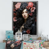 Gorgeous Floral Hair Woman Portrait - Horse Wall Art Prints