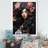 Gorgeous Floral Hair Woman Portrait - Horse Wall Art Prints