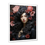 Gorgeous Floral Hair Woman Portrait - Horse Wall Art Prints