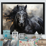 Black Stallion In Motion - Horse Wall Art Prints