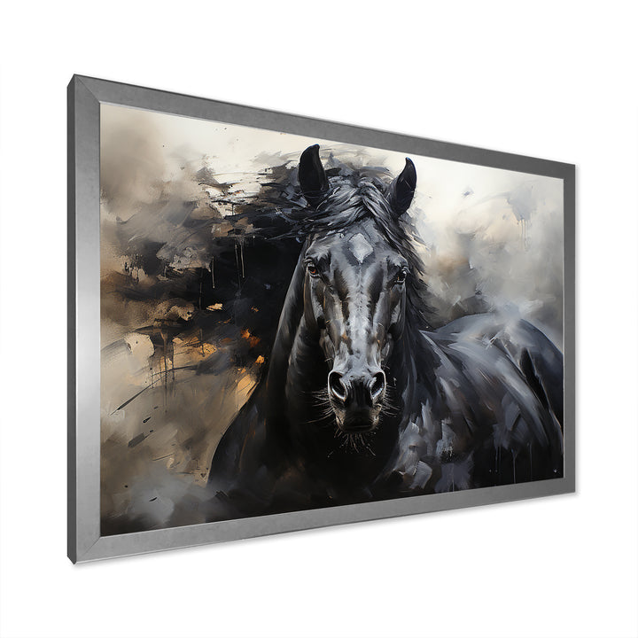 Black Stallion In Motion - Horse Wall Art Prints