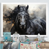 Black Stallion In Motion - Horse Wall Art Prints