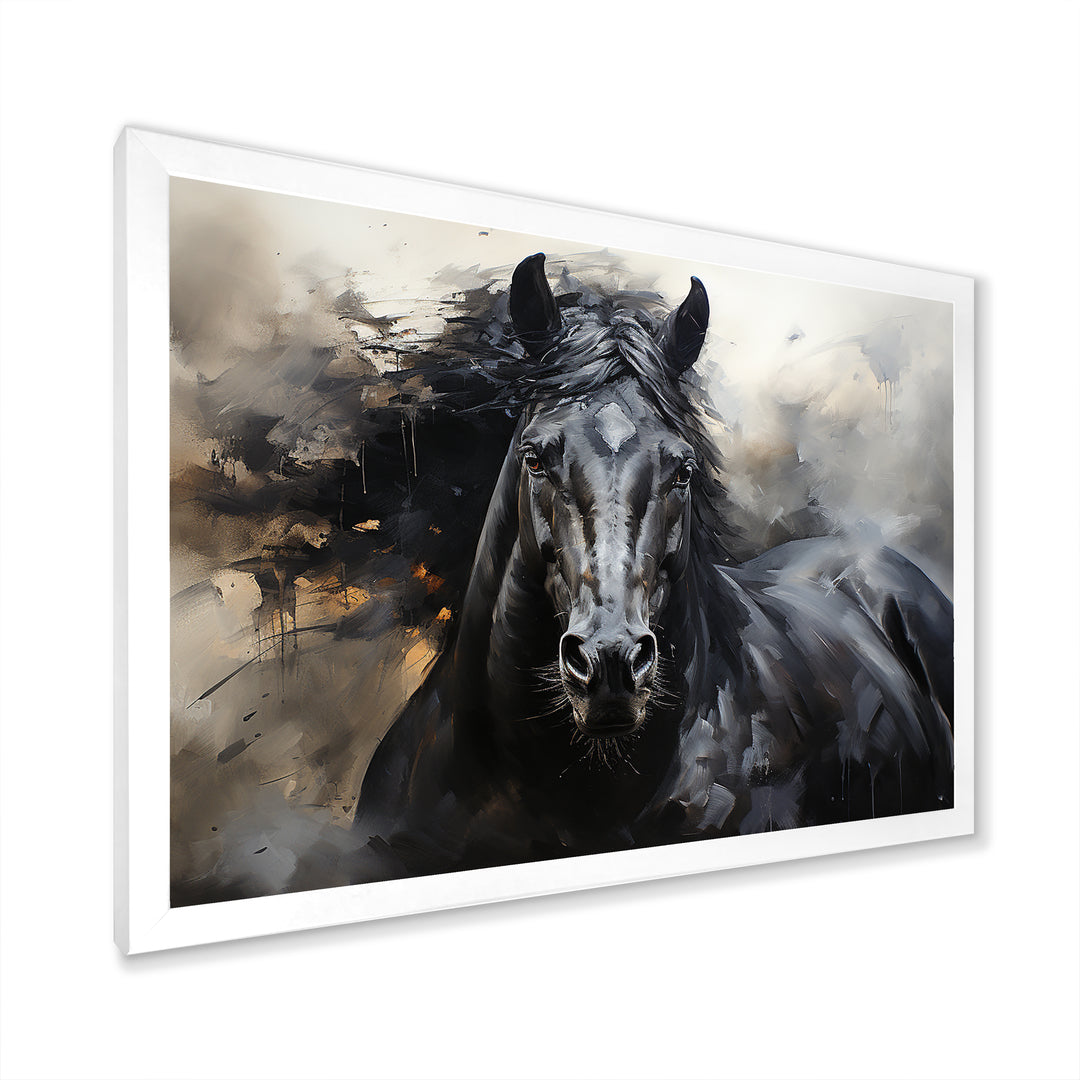 Black Stallion In Motion - Horse Wall Art Prints