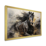 Black Stallion In Motion I - Animals Canvas Wall Art