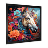 Popart Horse Portrait - Horse Large Canvas Wall Art
