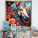 Popart Horse Portrait - Horse Large Canvas Wall Art