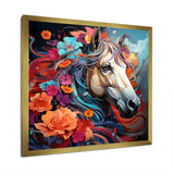 Popart Horse Portrait - Horse Large Canvas Wall Art