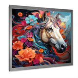 Popart Horse Portrait - Horse Large Canvas Wall Art
