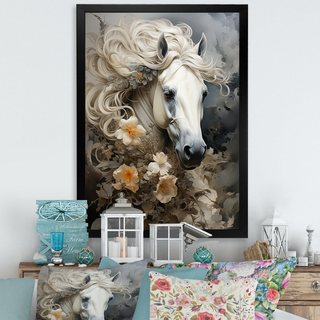 Blooming Surreal Equine Portrait - Horse Wall Art Prints