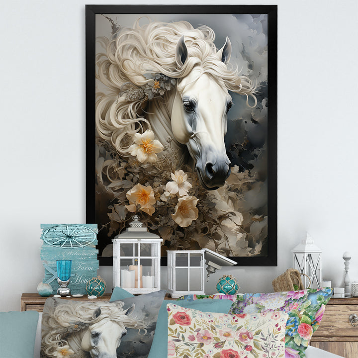 Blooming Surreal Equine Portrait - Horse Wall Art Prints