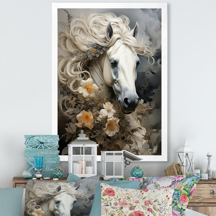 Blooming Surreal Equine Portrait - Horse Wall Art Prints
