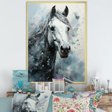 Surrealism Inspired Painting Showcasing A Horse - Gray Horse Wall Art