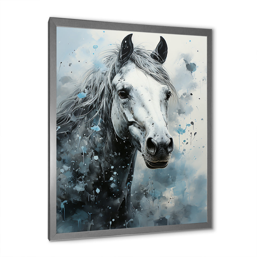 Surrealism Inspired Painting Showcasing A Horse - Gray Horse Wall Art