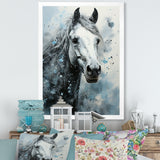 Surrealism Inspired Painting Showcasing A Horse - Gray Horse Wall Art
