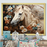 Blooming Horse Symbolism - Horse Framed Canvas Art