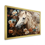 Blooming Horse Symbolism - Horse Framed Canvas Art