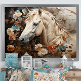 Blooming Horse Symbolism - Horse Framed Canvas Art