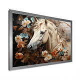 Blooming Horse Symbolism - Horse Framed Canvas Art