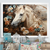 Blooming Horse Symbolism - Horse Framed Canvas Art