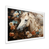 Blooming Horse Symbolism - Horse Framed Canvas Art