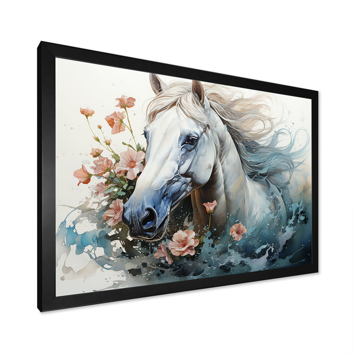 Watercolor Galloping Horse - Horse Canvas Wall Art