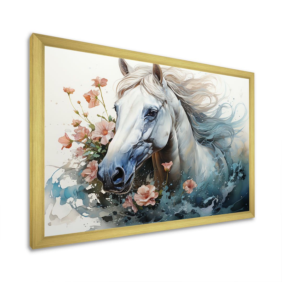 Watercolor Galloping Horse - Horse Canvas Wall Art