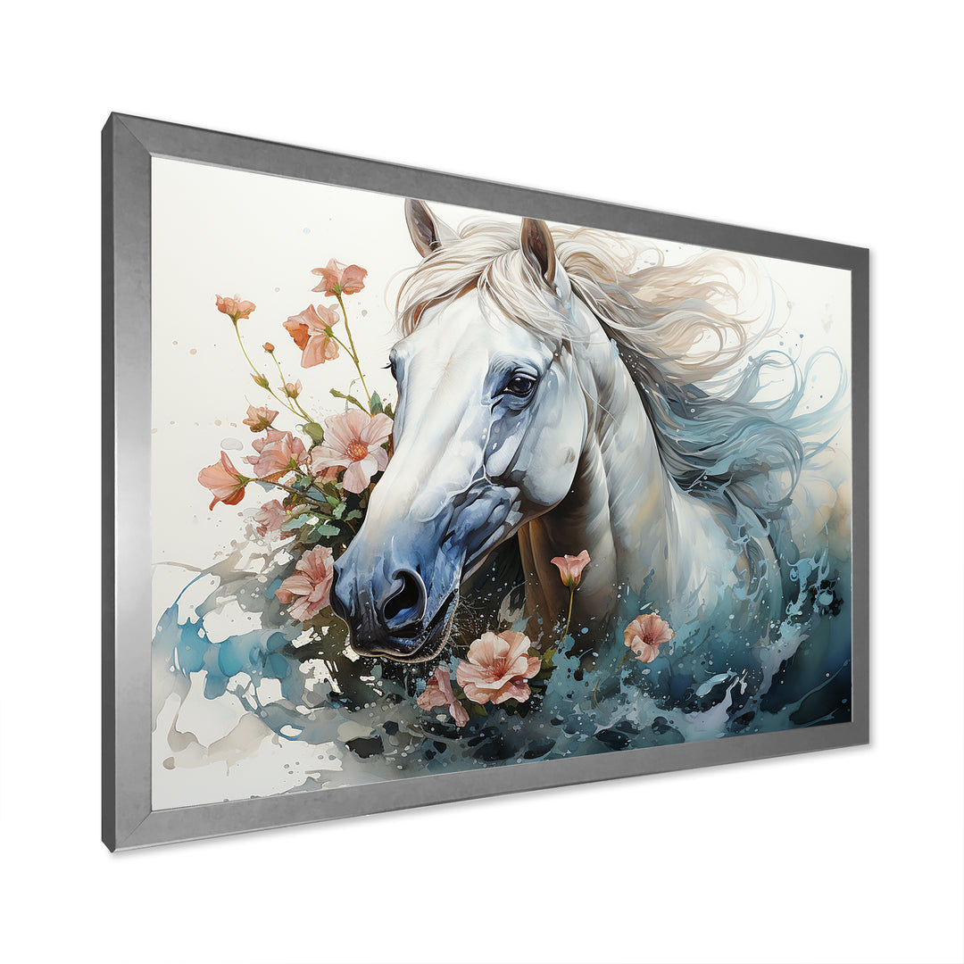 Watercolor Galloping Horse - Horse Canvas Wall Art