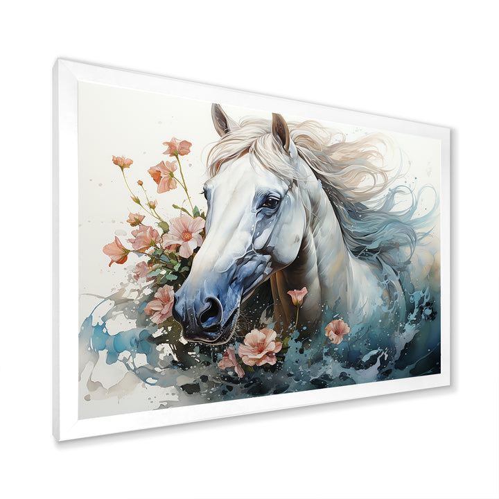 Watercolor Galloping Horse - Horse Canvas Wall Art