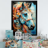 Whimsical Of A Flower Horse Cantering In Fog - Horse Wall Art Prints