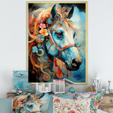 Whimsical Of A Flower Horse Cantering In Fog - Horse Wall Art Prints