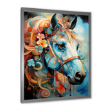 Whimsical Of A Flower Horse Cantering In Fog - Horse Wall Art Prints