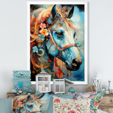 Whimsical Of A Flower Horse Cantering In Fog - Horse Wall Art Prints