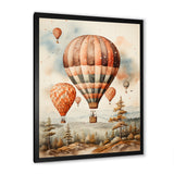 A Classic Art Study Of A Hot Air Balloon In Flight Wilderness - Hot Air Balloon Canvas Wall Art