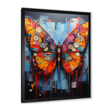 Street Art Colorful Butterfly - Multi-Color Butterfly Wall Art