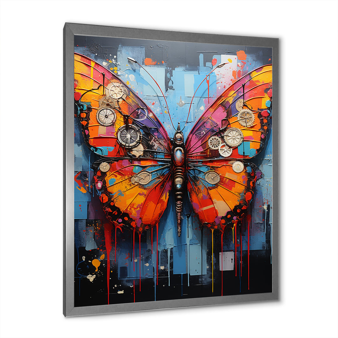 Street Art Colorful Butterfly - Multi-Color Butterfly Wall Art