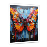 Street Art Colorful Butterfly - Multi-Color Butterfly Wall Art
