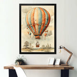 Classic Hot Air Balloon Charm I - Transportation Canvas Wall Art