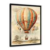 Classic Hot Air Balloon Charm I - Transportation Canvas Wall Art