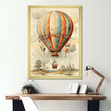 Classic Hot Air Balloon Charm I - Transportation Canvas Wall Art