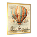 Classic Hot Air Balloon Charm I - Transportation Canvas Wall Art