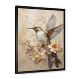 Fluttering Floral Hummingbird I - Animals Canvas Wall Art